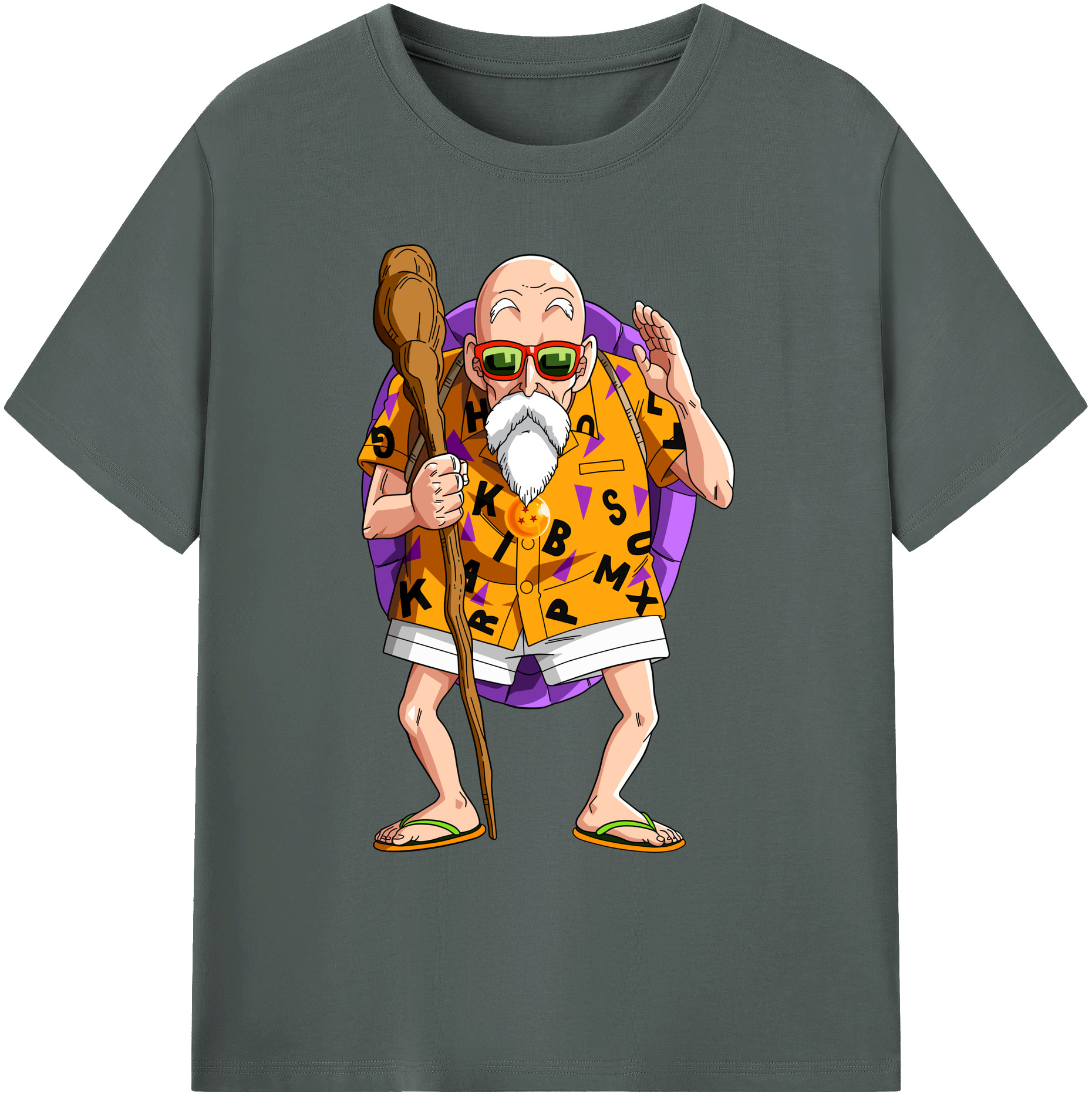 （画像用） ドラゴンボール 亀仙人（かめせんにん） DRAGON BALL Master Roshi Kame Sennin 綿100％ メンズ半袖Tシャツ｜肌触りやわらか＆通気性